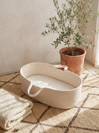 Portable Woven Cotton Baby Basket with Mattress