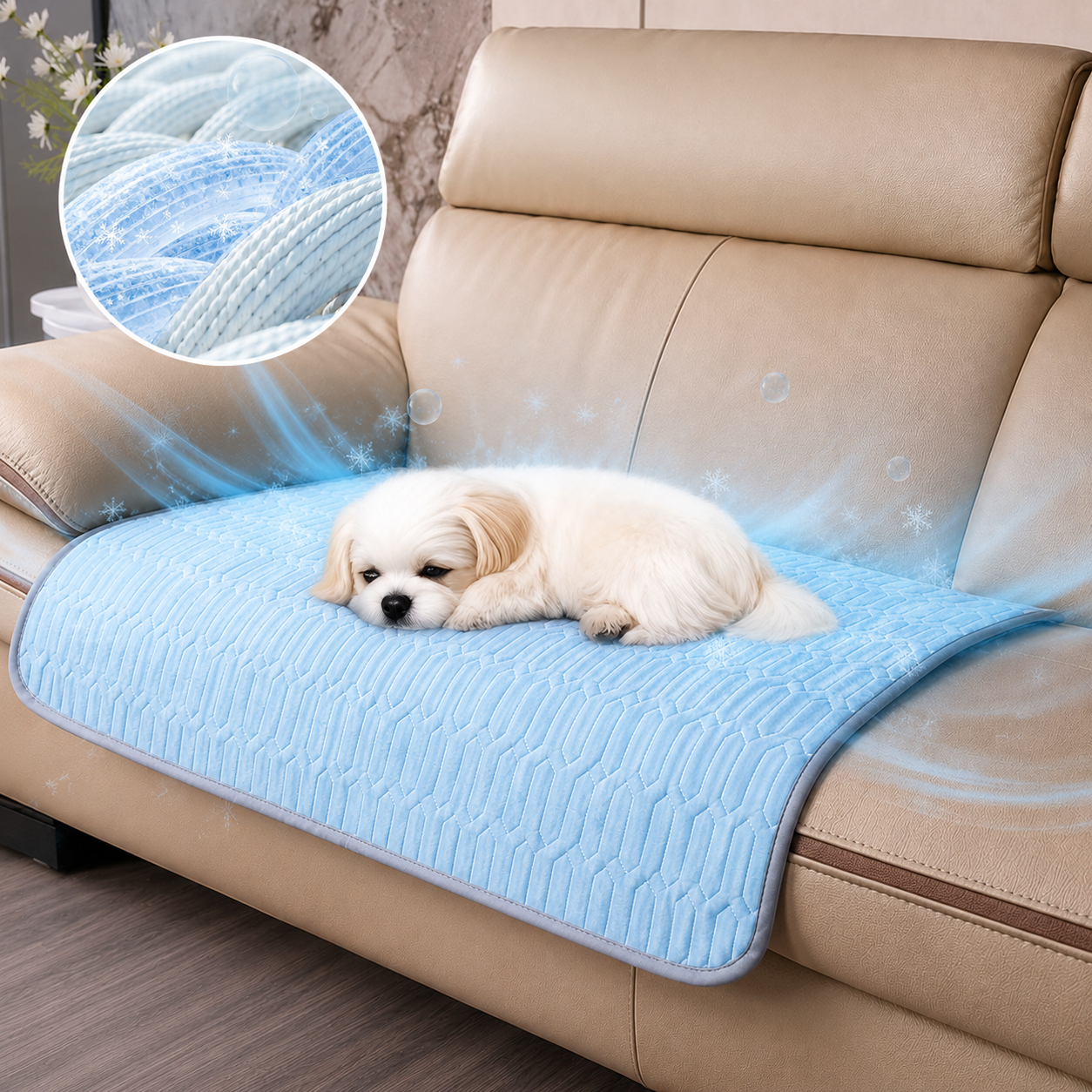 Ice Silk Self-Cooling Pet Mat For Dogs And Cats, Indoor And Outdoor Use