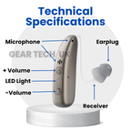 Clarivo Rechargeable BTE Hearing Aids With Noise Reduction