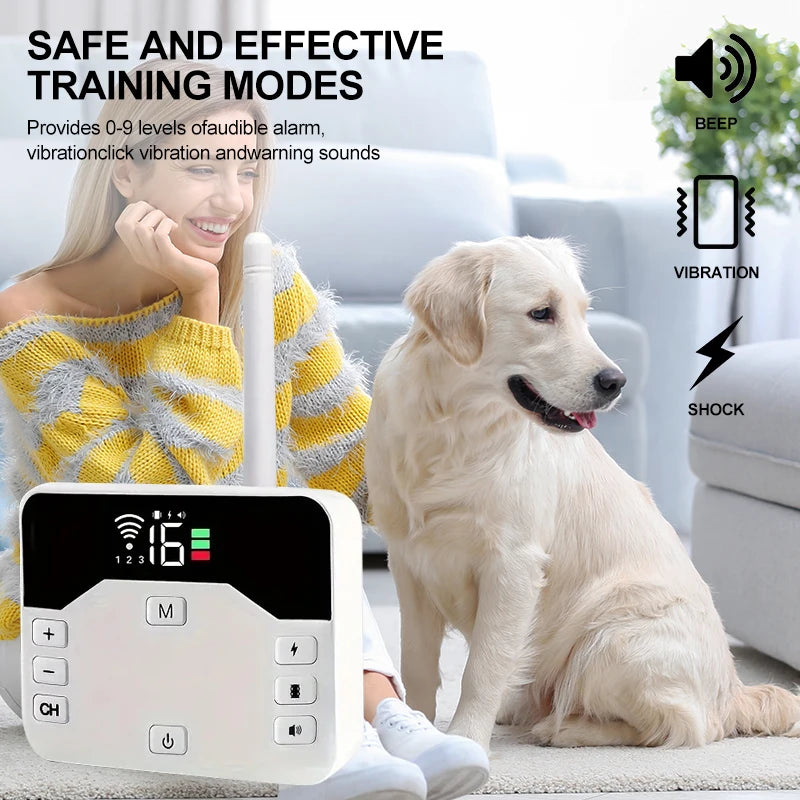 Two-In-One Wireless Fence For Dogs With Outdoor Collar Training