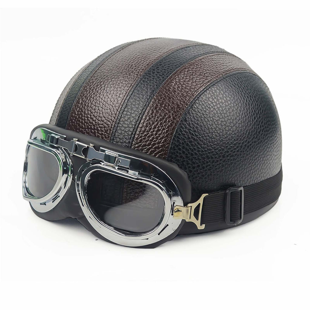 Harley Riders Vintage Gloss Half Helmet With Quick-Release Buckle