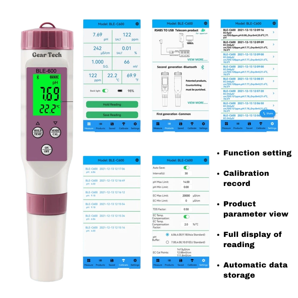 AquaSense 7 Parameter Digital Pool Tester For pH And Chlorine