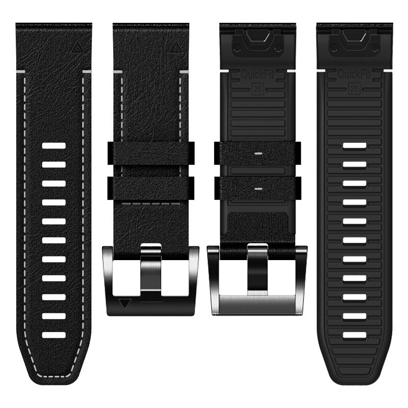Arion Leather And TPU Hybrid Watch Strap For Garmin Fenix 8, 7X, 6X Pro