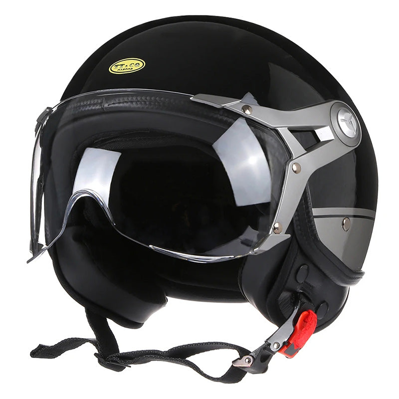 Casco Retro NovaStride con Visiera a Bolle e ABS Leggero