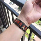 Aveline Doğal Kırmızı Sandal Ağacı ve Metal Kayış Samsung Watch Ultra için