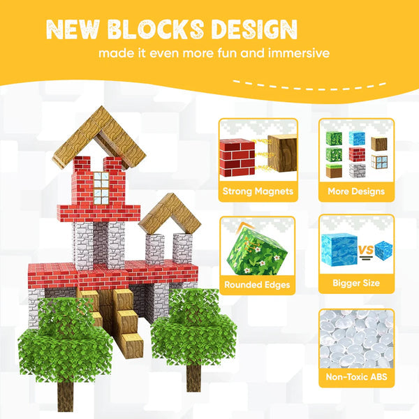 Set Blok Magnetik STEM Untuk Kanak-Kanak Kit Pembelajaran Kreatif