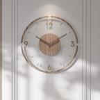 Orologio da parete Aeron minimalista in legno massello con movimento al quarzo silenzioso