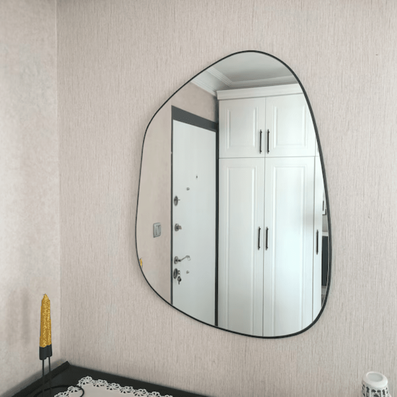 Miroir Nuage En Cadre Bois Doré Avec Design Asymétrique Décalé