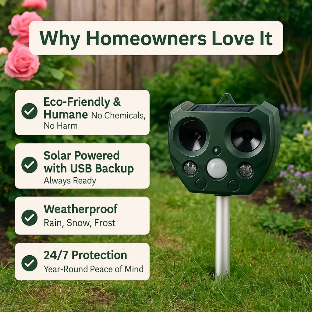 SolPro Weatherproof Solar Ultrasonic Bird And Pest Repeller