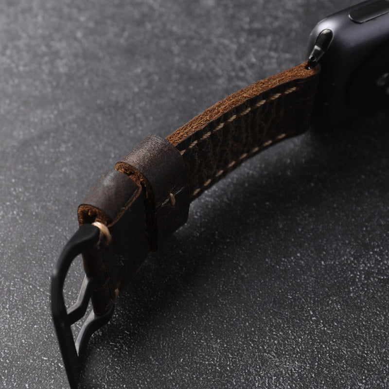 Pasek do Apple Watch wykonany z wysokiej jakości skóry bydlęcej pierwszej warstwy