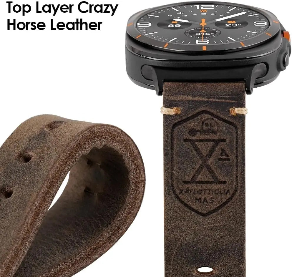 Ardentora Leather Band With Vintage Look For Samsung Watch Ultra