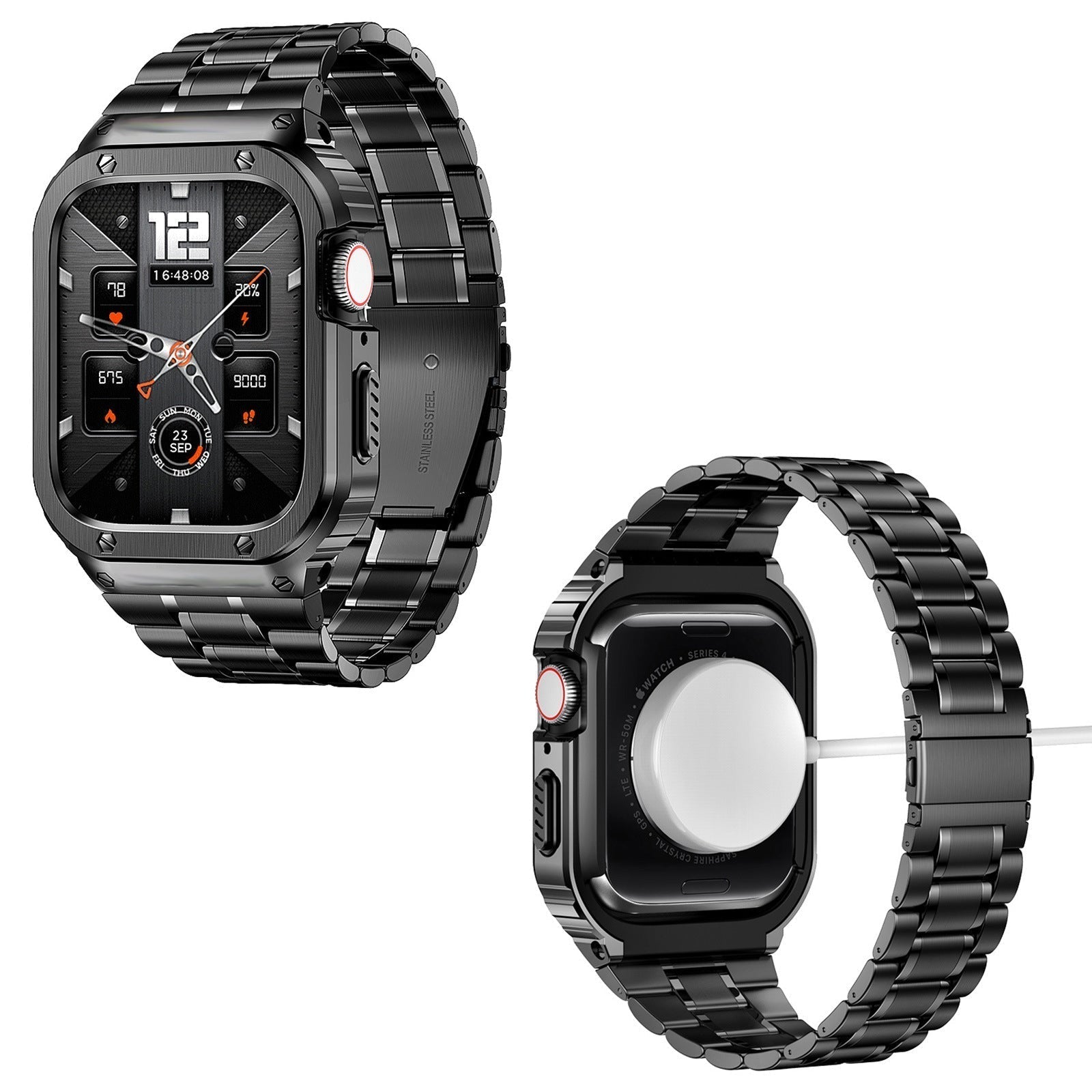 Avelon Apple Watch Stainless Case And Steel Band Accessory