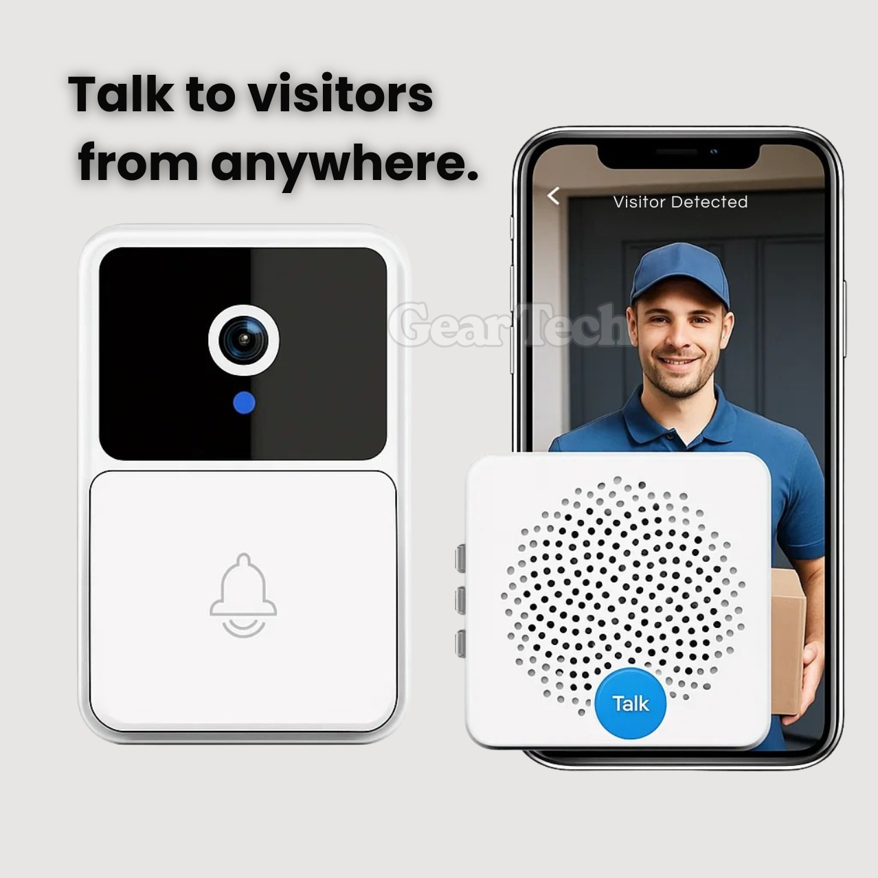 1080P Doorbell And Motion Alerts With Two Way Audio Wireless