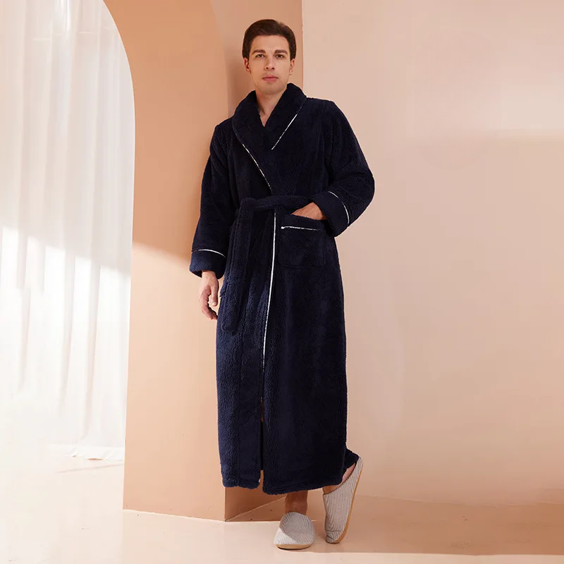 Robe de Inverno CozyFlannel com Cinto e Gola Rebatível