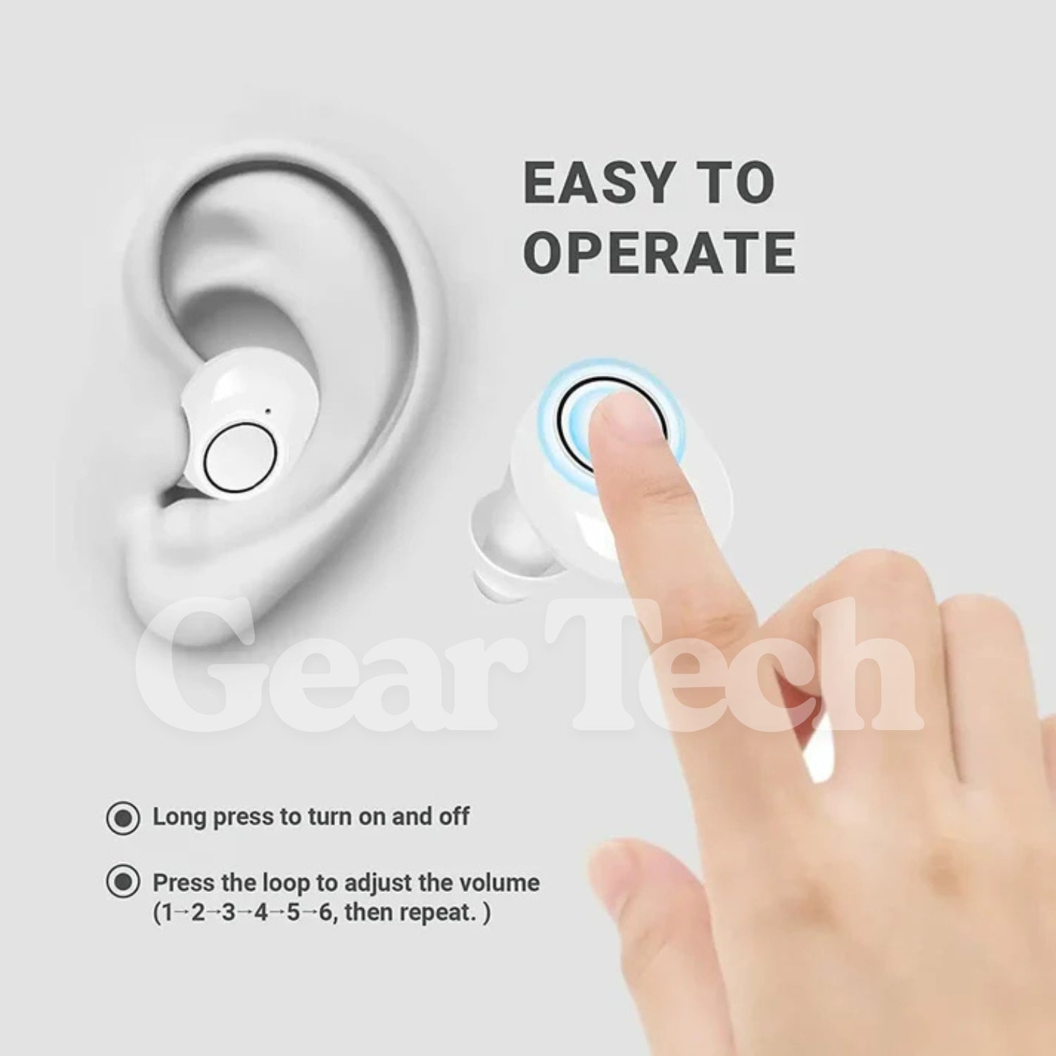 Bluetooth Enabled In-Ear Listening Device With App Control And Rechargeable Power