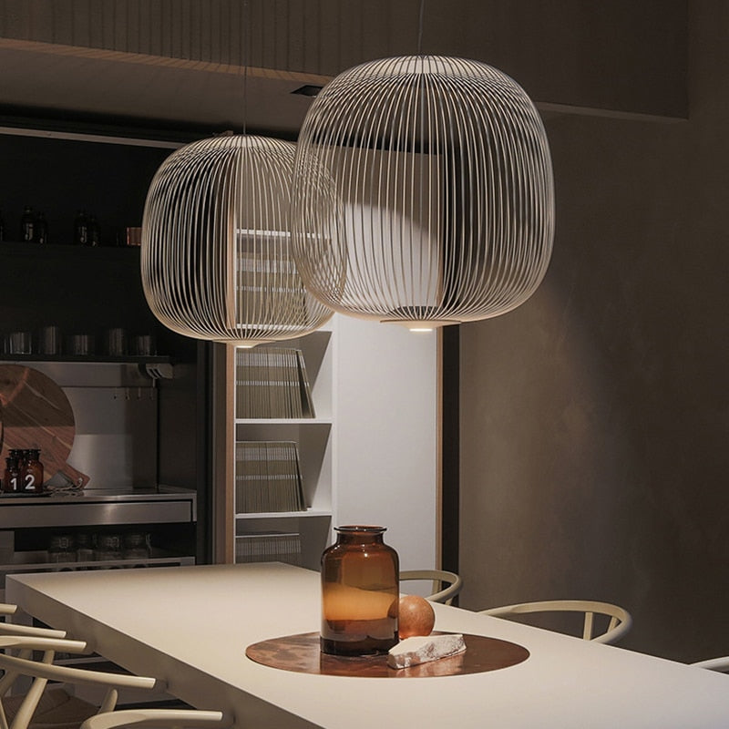AeroSpire Spoke Lamp Pendant With Kaleidoscopic Shade
