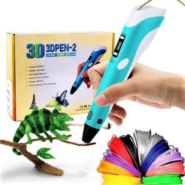 Børne 3D-prægepen med 20 farver og 100 meter filament