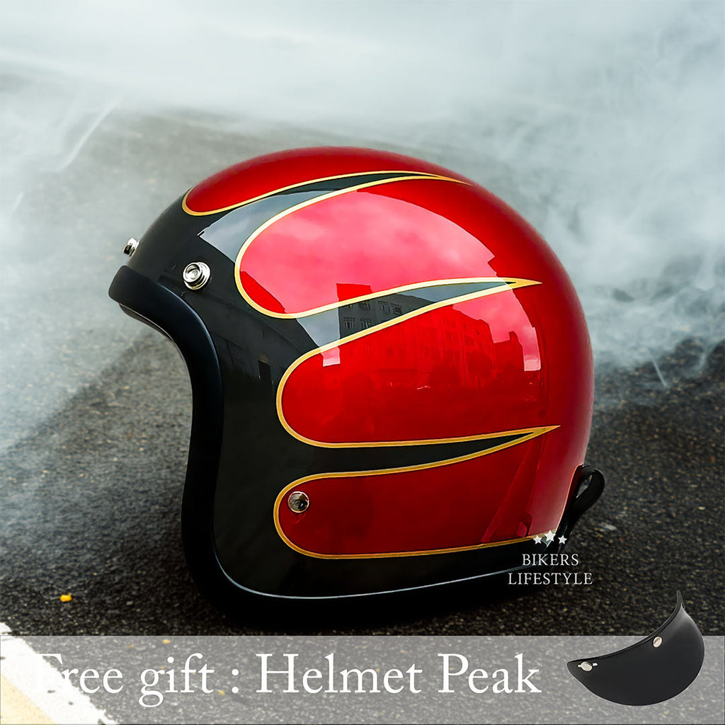 Vintage Helmet With Low-Profile Design For Riders, DOT And ECE Certified