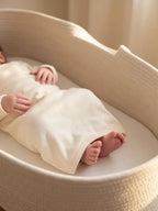 Portable Woven Cotton Baby Basket with Mattress