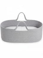 Portable Woven Cotton Baby Basket with Mattress