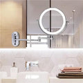 Specchio da Trucco Ingranditore LED AstraLume con Braccio a Parete Estraibile in Cromo Lucido