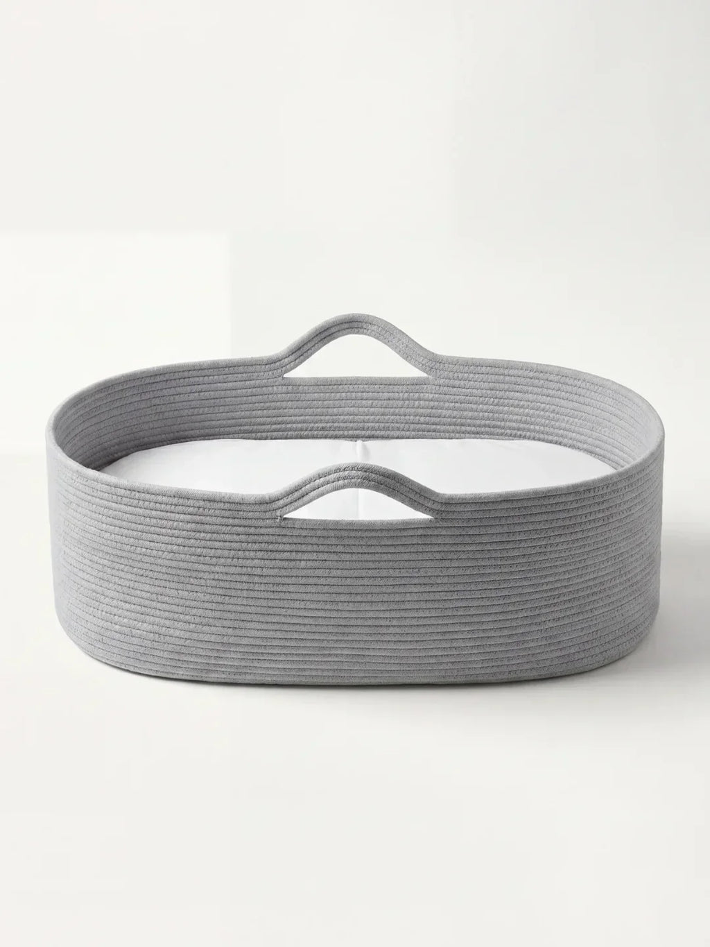 Portable Woven Cotton Baby Basket with Mattress
