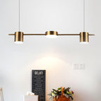 Lyria Trommel-Pendelleuchte, Licht in Schwarz-Gold-Finish, 3 bis 5 Lichter