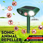 Disuasor de ciervos solar FloraShield con ráfagas ultrasónicas de 2.5 segundos para jardines