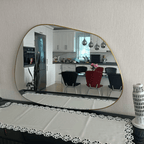 Miroir Nuage En Cadre Bois Doré Avec Design Asymétrique Décalé