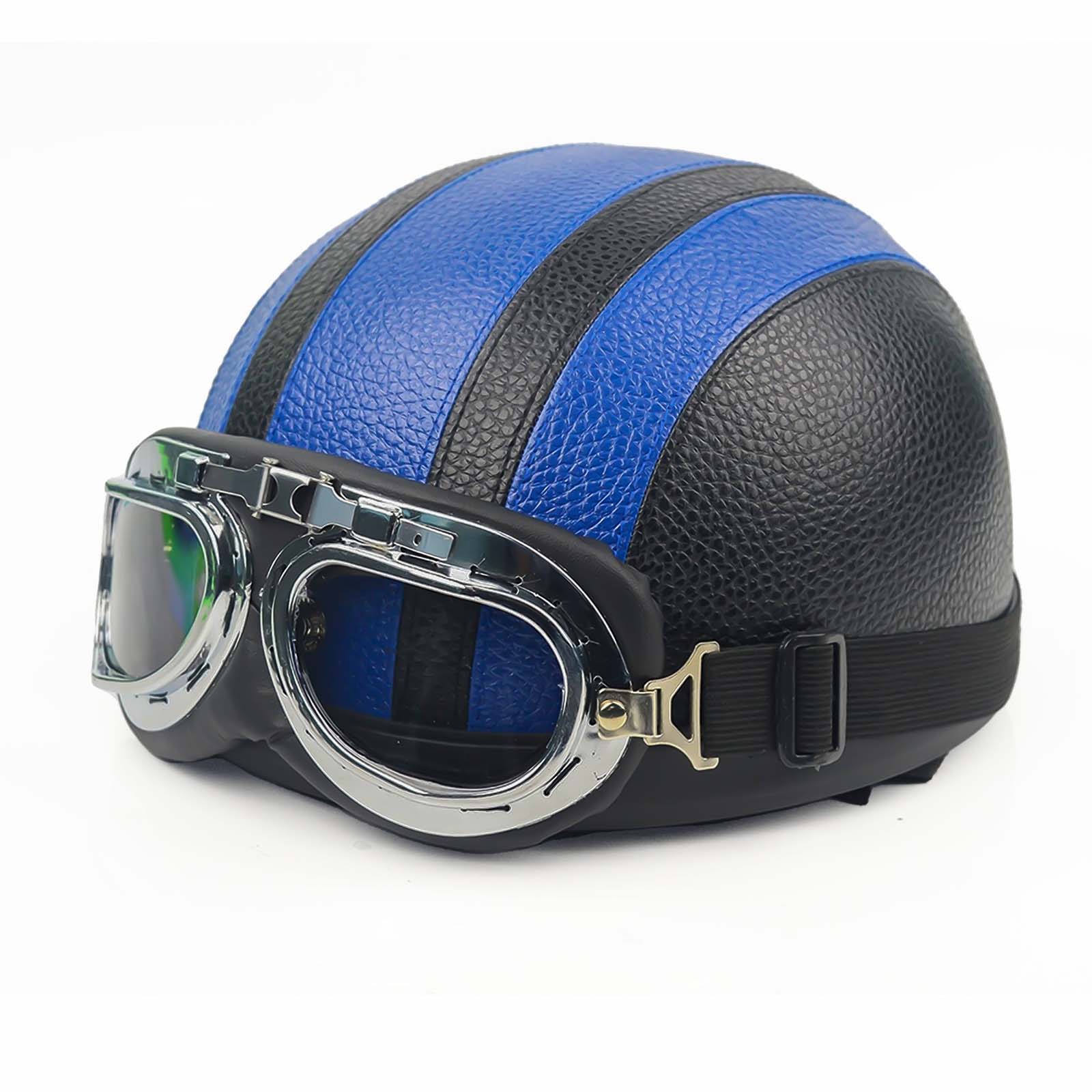Harley Riders Vintage Połyskowy Kask Półotwarty z Szybkozamykaczem