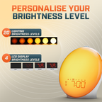 LumaRise LED Clock With Snooze And Natural Light For Bedrooms