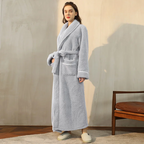 LumaWool Erkek Bornozu Kalın Flanel Günlük Sıcaklık İçin
