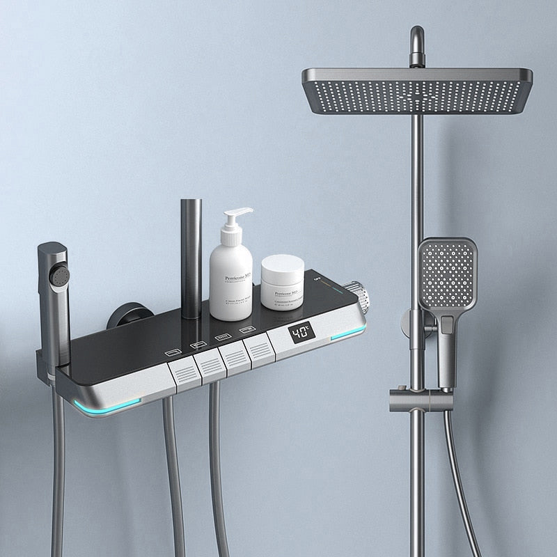 Douche thermostatique numérique Aurell avec unité d'affichage