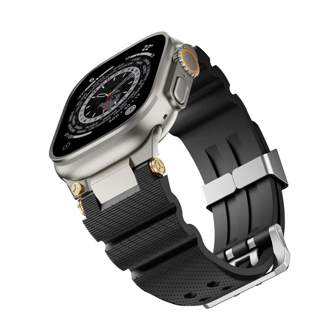 ArloGear Silicone Band With Mechanical-Style Design For Apple Watch