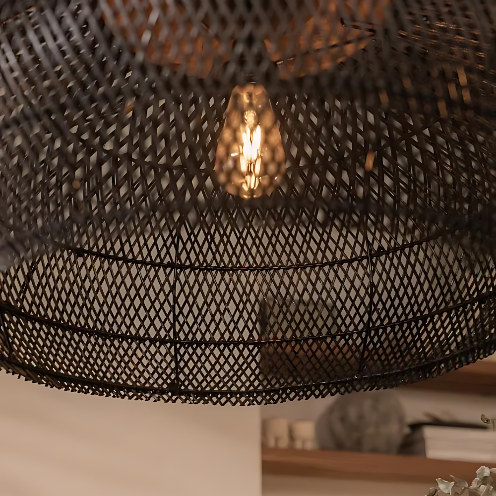 Asterra håndvævet rattan loftspendel til boho-dekoration