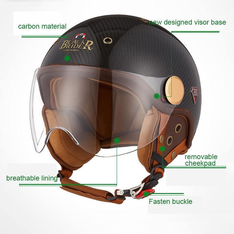Casco Ultraligero de Fibra de Carbono para Motocicleta con Certificación CE