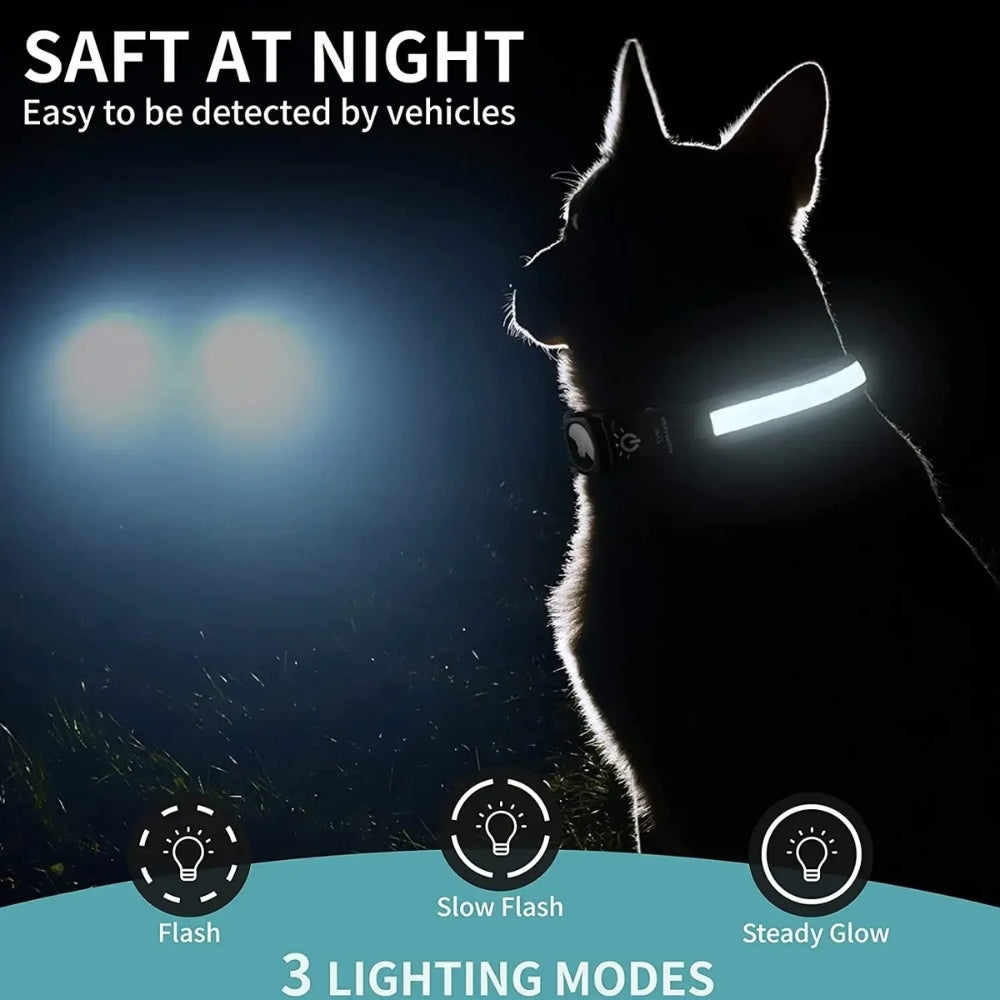 LumaPaw Waterproof LED Collar With Tracker Slot For Dogs