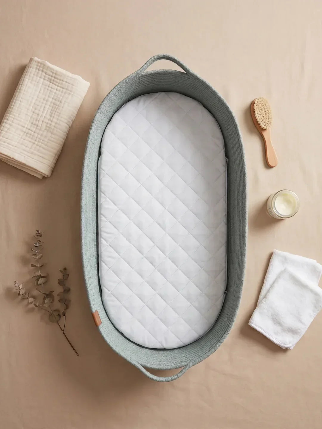 Portable Cotton Rope Baby Changing Basket with Pad