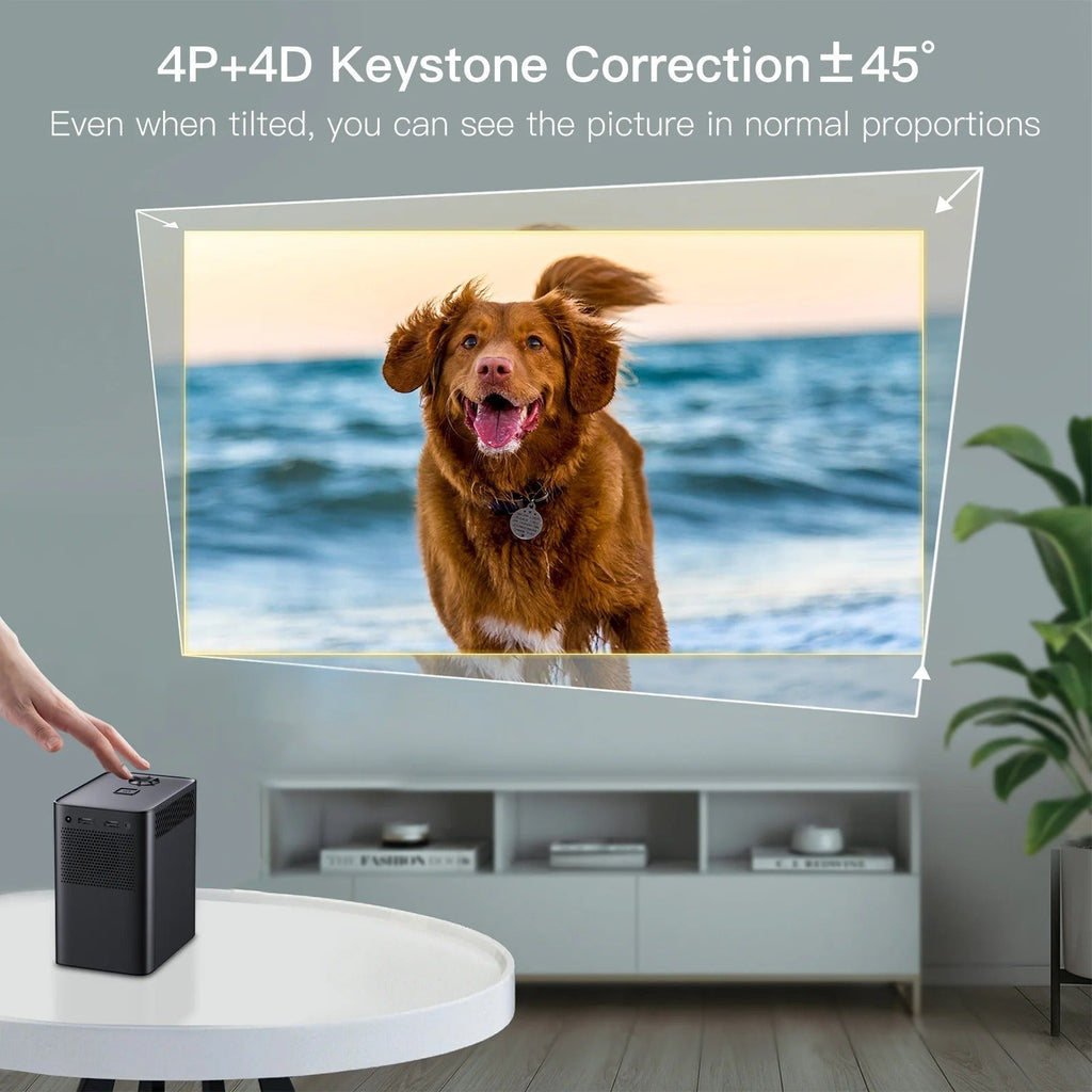 Android 4K WiFi Taşınabilir Projektör Ev Sineması İçin