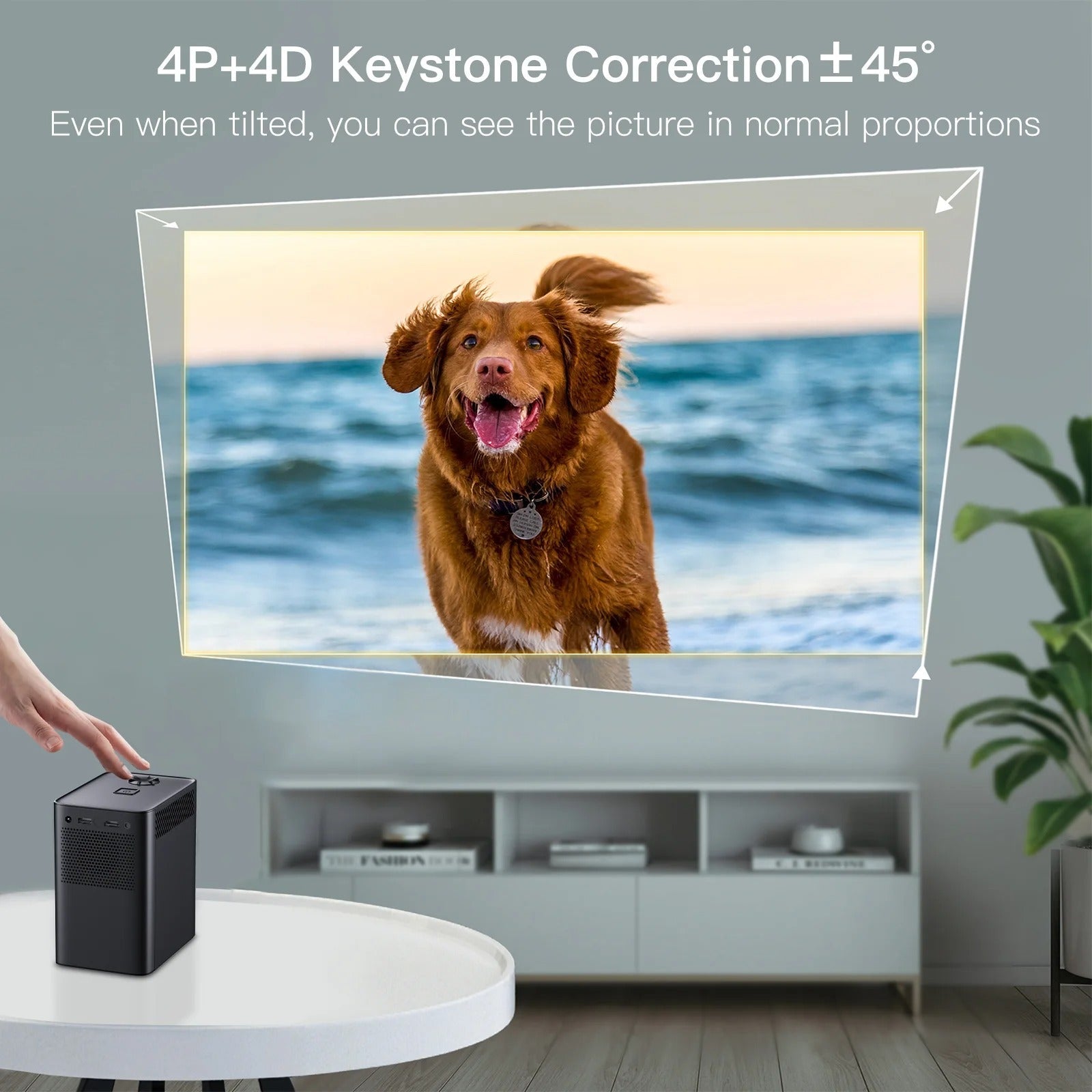 Android 4K WiFi Taşınabilir Projektör Ev Sineması İçin