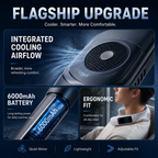Stay Cool Anywhere – Wearable Neck Fan with TEC Cooling & 6000mAh Battery