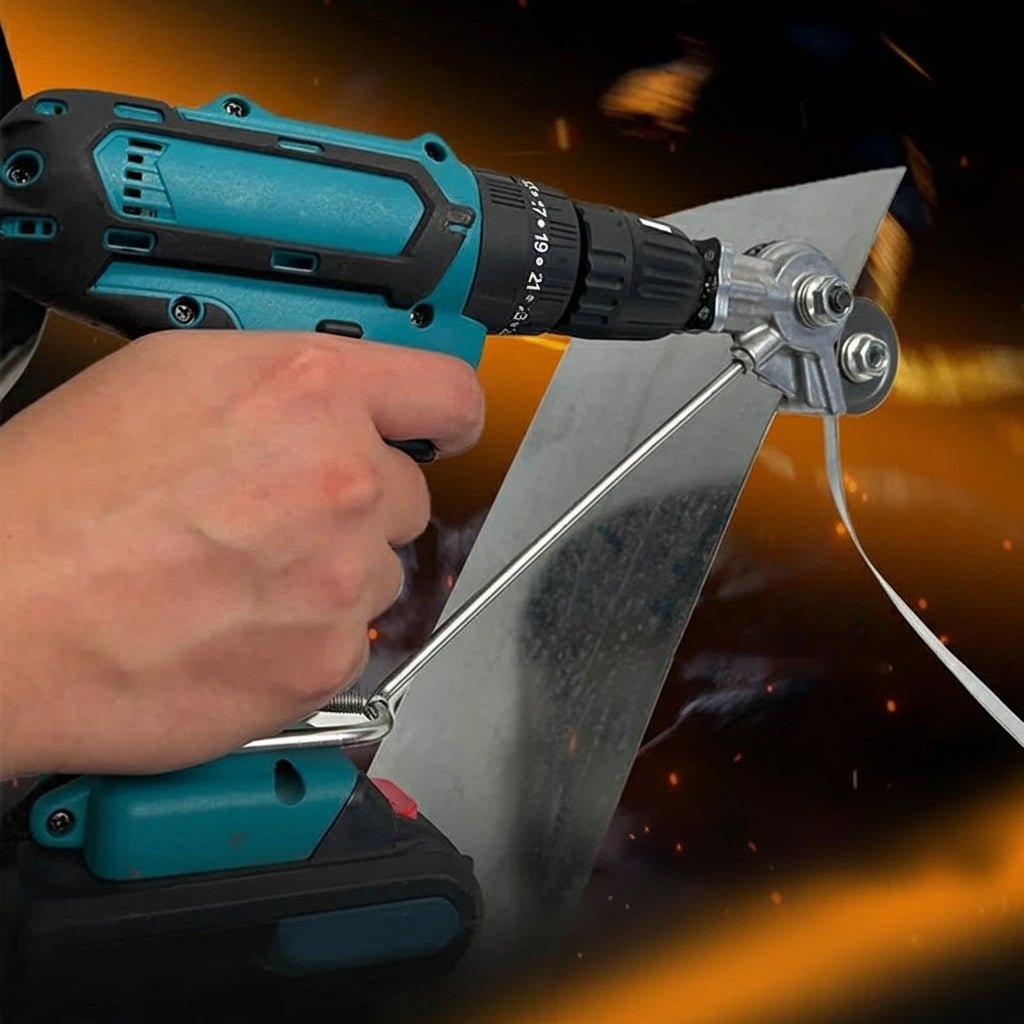 Přídavný nástroj na stříhání plechu pro vrtačky s elektrickými nůžkami