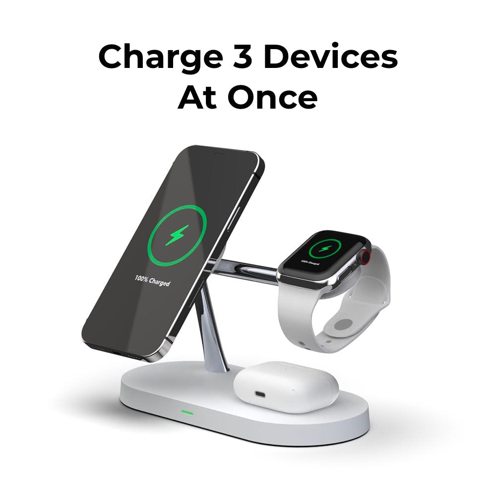 QuattroCharge All In One MagSafe Wireless Charger For iPhone, Apple Watch And Buds