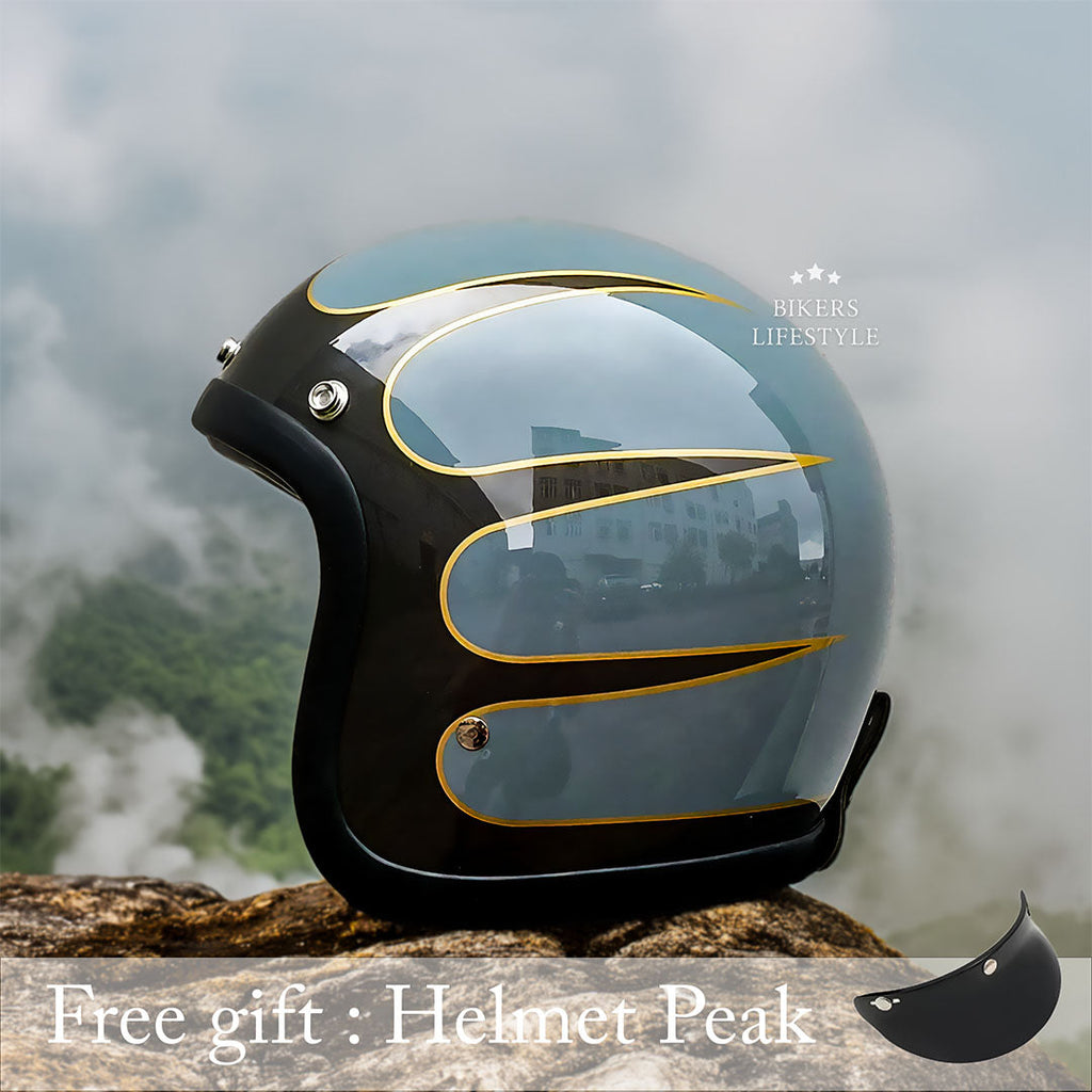 Vintage Helmet With Low-Profile Design For Riders, DOT And ECE Certified