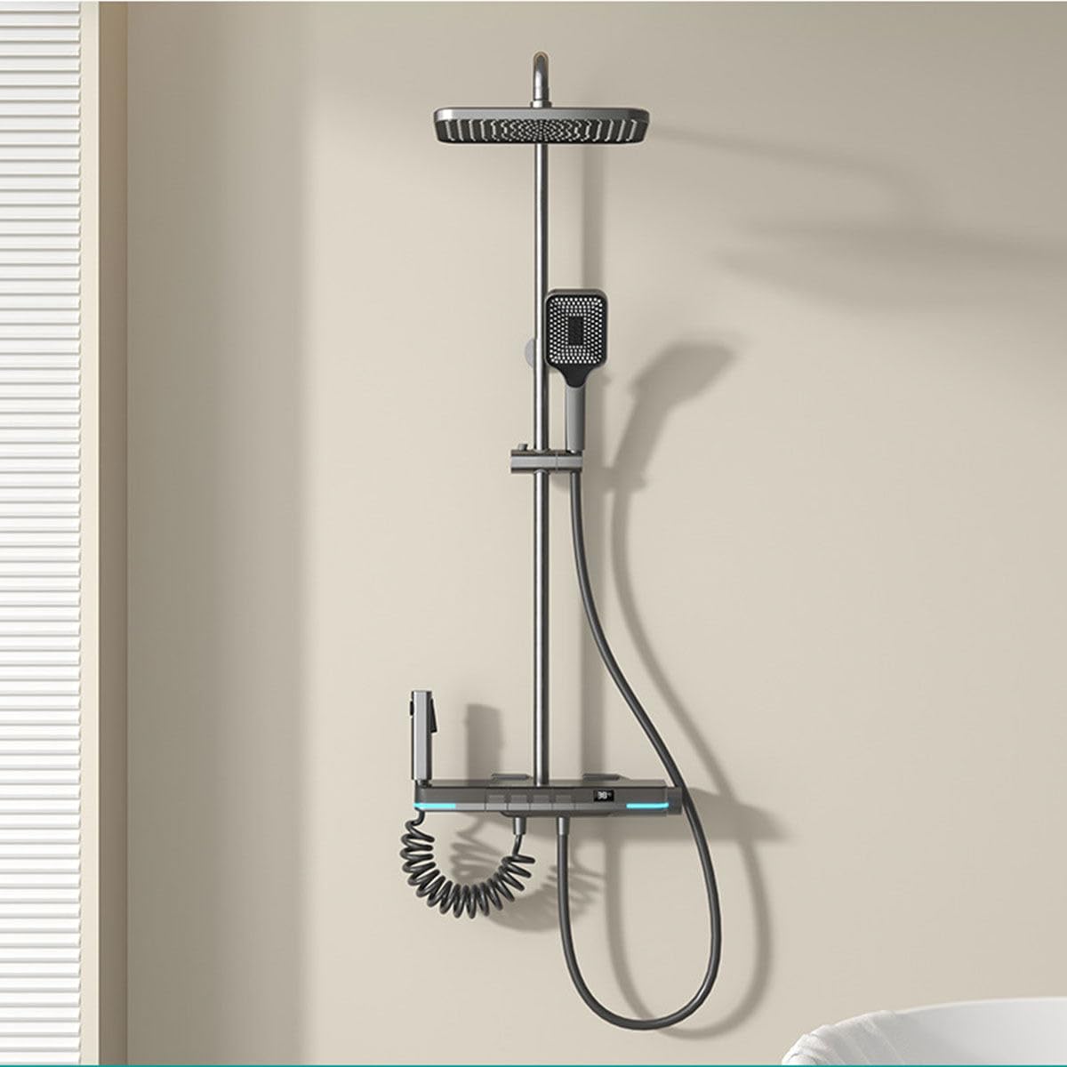 Douche thermostatique numérique Aurell avec unité d'affichage