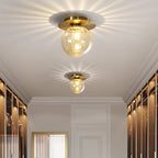Elegant AureliaGlow Gold Glass Smoked Ceiling Fixture