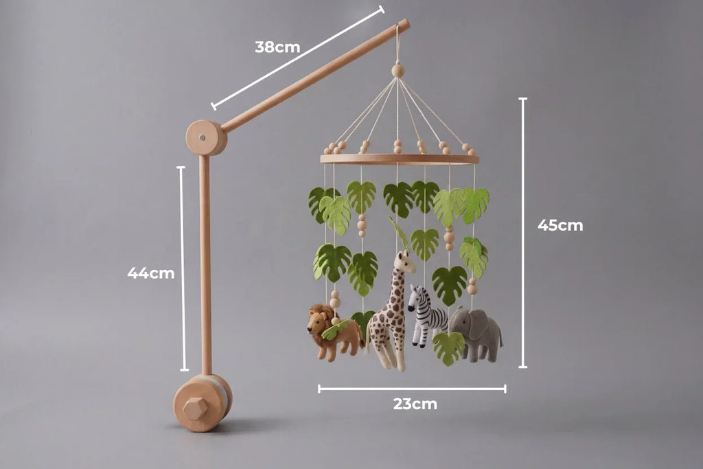 Minimalist Wooden Baby Crib Mobile with Arm
