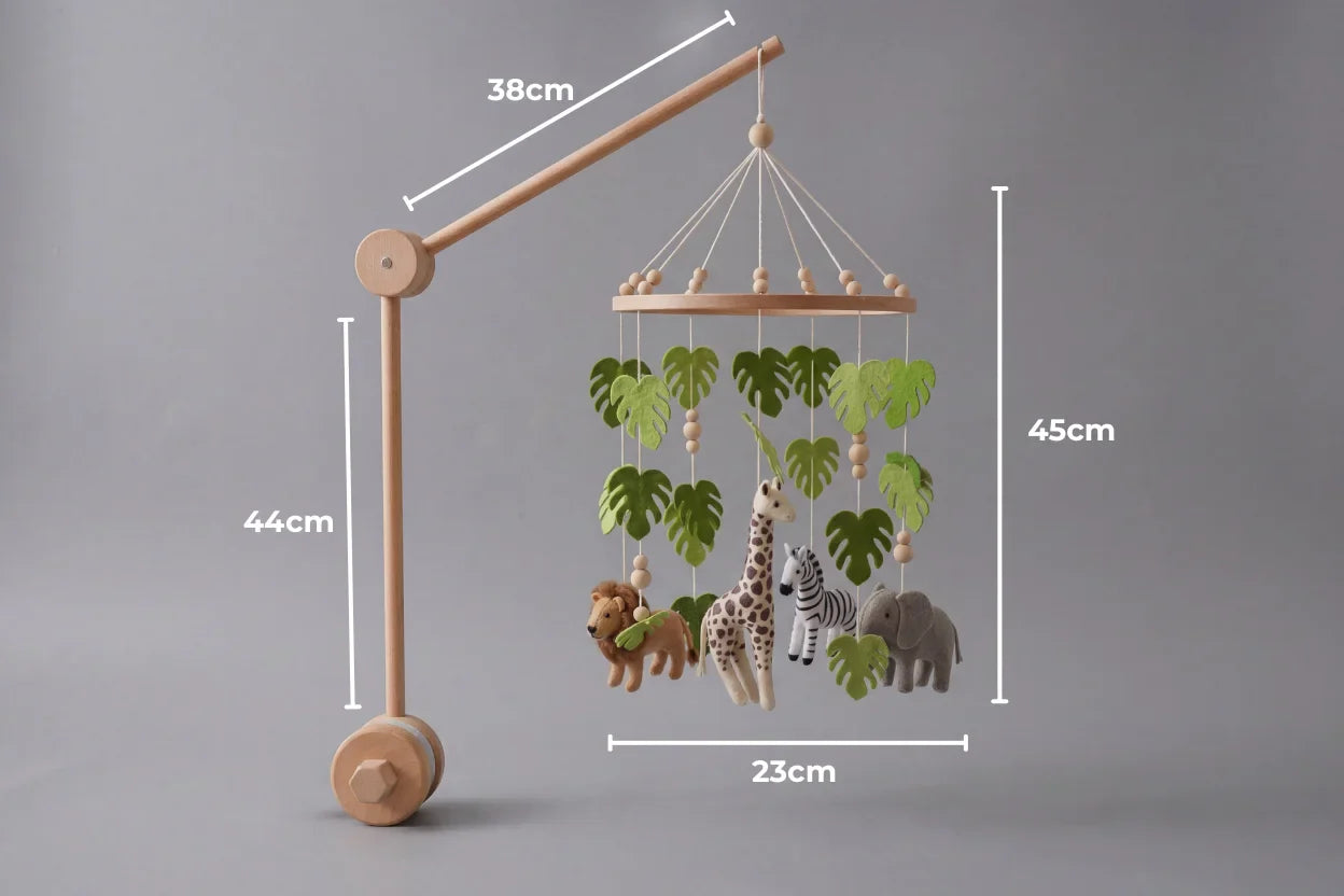Minimalist Wooden Baby Crib Mobile with Arm