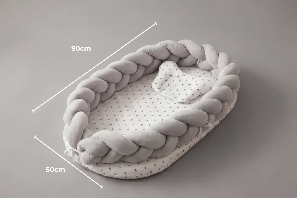 Breathable Bionic Baby Nest with Braided Bumper