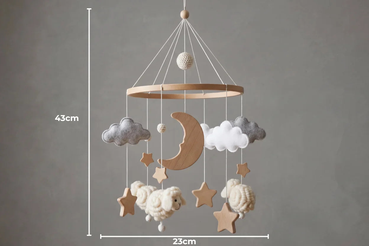Wooden Baby Mobile – Gentle Crib Decor for Calm Sleep and Sensory Play